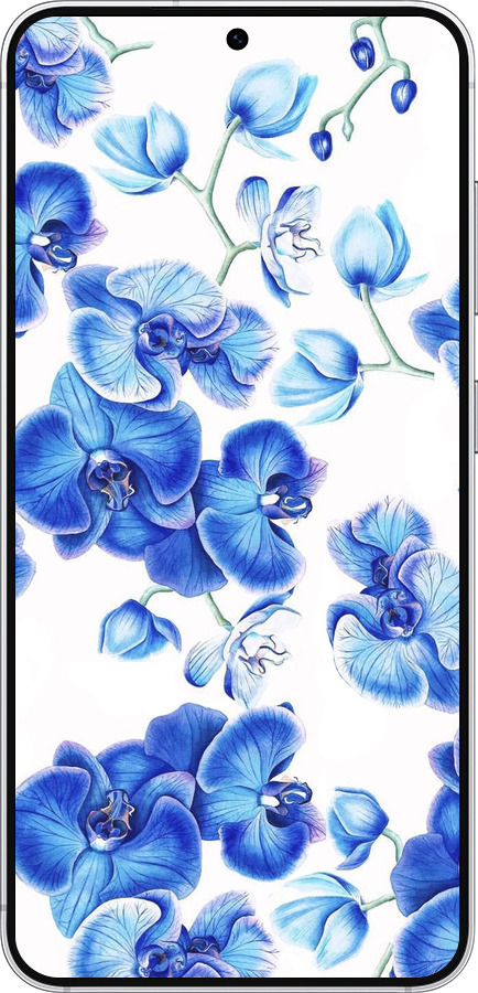 Силиконовый чехол Голубые орхидеи для Samsung Galaxy S25 - 4406u-3804 изображение 