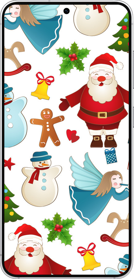 Силиконовый чехол Новогодний 1 для Samsung Galaxy S25 - 4614u-3804 изображение 