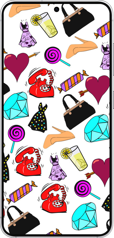 Силиконовый чехол stickers для Samsung Galaxy S25 - 4757u-3804 изображение 