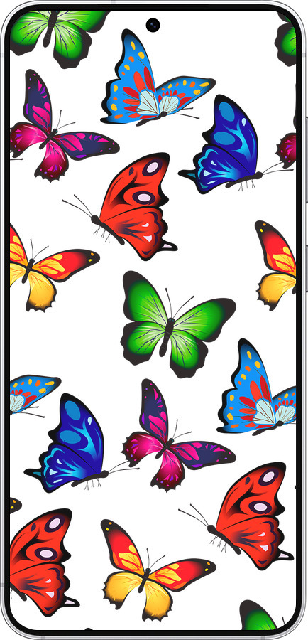 Силиконовый чехол Красочные мотыльки для Samsung Galaxy S25 - 4761u-3804 изображение 