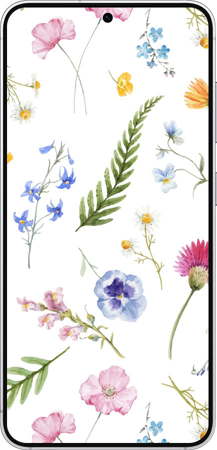 Силіконовий чехол Квітковий фон v2 для Samsung Galaxy S25 - 5472u-3804 изображение 