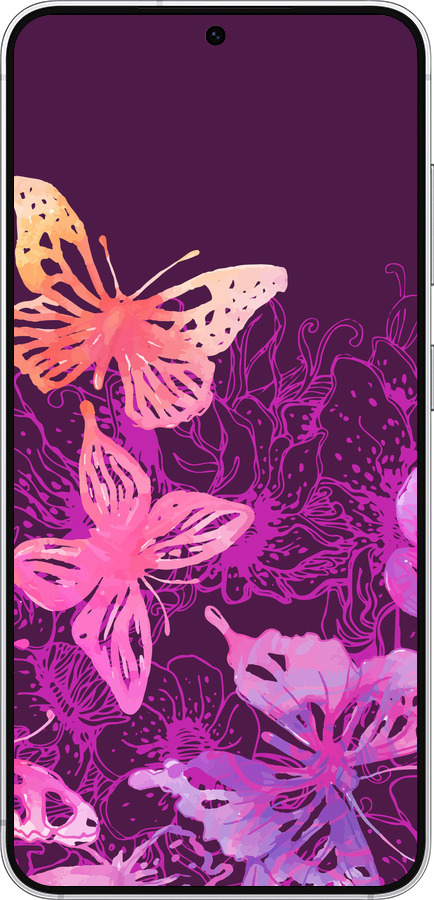 Силиконовый чехол Бабочки v2 для Samsung Galaxy S25 - 5475u-3804 изображение 