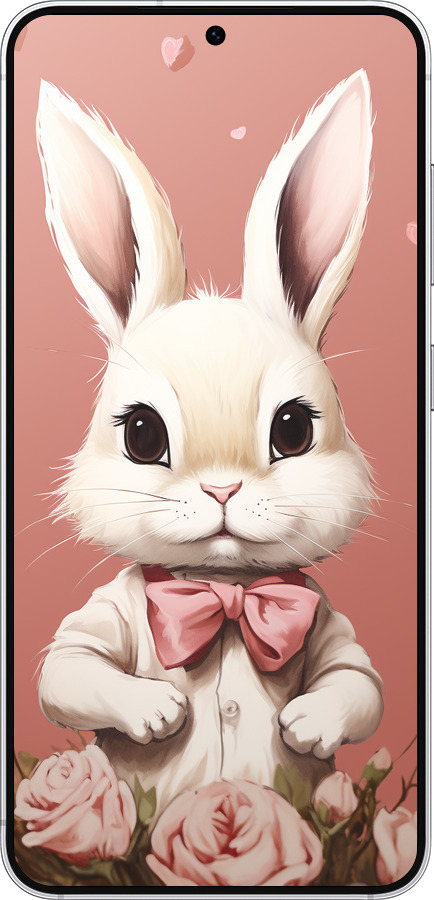 Силиконовый чехол Зайчик для Samsung Galaxy S25 - 5669u-3804 изображение 