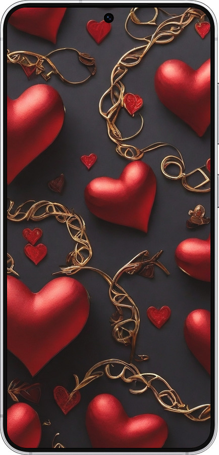 Силиконовый чехол Сердечки для Samsung Galaxy S25 - 5831u-3804 изображение 