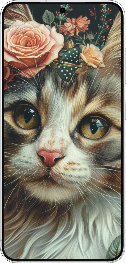 Силіконовий чехол Cats and flowers для Samsung Galaxy S25 - 6069u-3804 изображение 