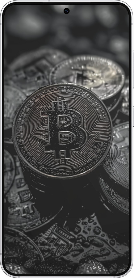 Силиконовый чехол Black Bitcoin для Samsung Galaxy S25 - 6090u-3804 изображение 