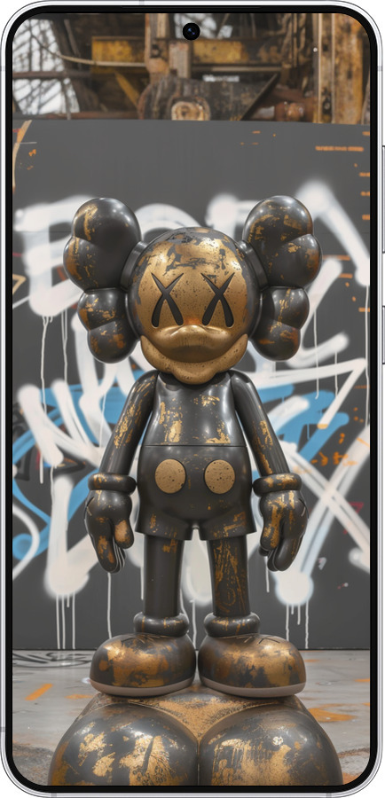 Силиконовый чехол Bronze kaws v3 для Samsung Galaxy S25 - 6099u-3804 изображение 