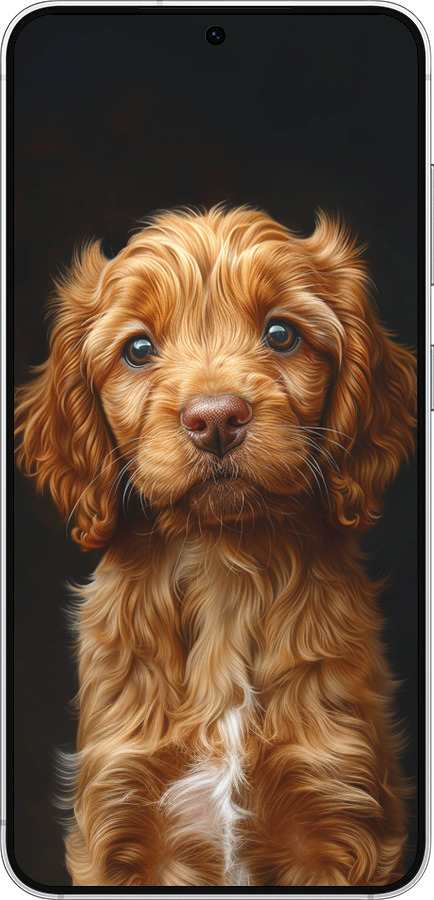 Силіконовий чехол Cocker spaniel на чорному фоні для Samsung Galaxy S25 - 6137u-3804 изображение 