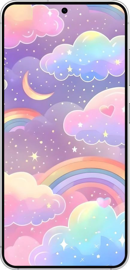 Силиконовый чехол Облака и радуга для Samsung Galaxy S25 - 6312u-3804 изображение 