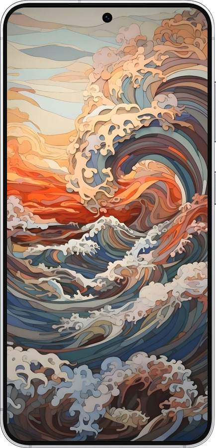 Силиконовый чехол Арт волны для Samsung Galaxy S25 - 6324u-3804 изображение 