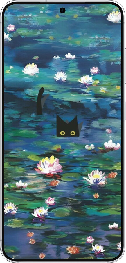 Силиконовый чехол Чехол с изображением водяных лилий Моне и кошек для Samsung Galaxy S25 - 6399u-3804 изображение 