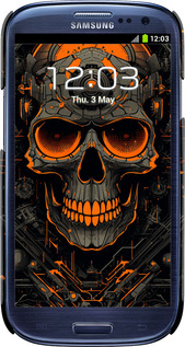 3D пластиковый глянцевый чехол Череп для Samsung Galaxy S3 Duos I9300i - 5952c-50 изображение 