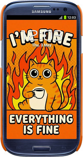 3D пластиковый глянцевый чехол Funny Cat для Samsung Galaxy S3 Duos I9300i - 6786c-50 изображение 