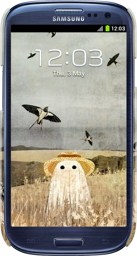 3D пластиковий матовий чехол Привид у полі для Samsung Galaxy S3 Duos I9300i - 6427m-50 изображение 