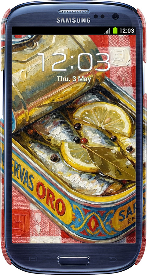 3D пластиковий глянцевий чехол Vintage Sardine Tin Phone для Samsung Galaxy S3 Duos I9300i - 6772c-50 изображение 