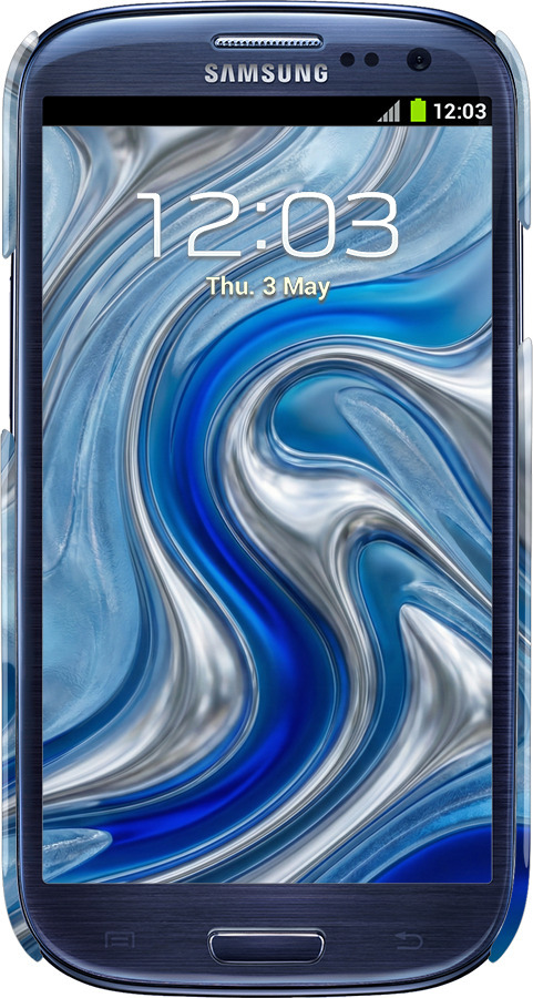 3D пластиковый глянцевый чехол Liquid Chrome для Samsung Galaxy S3 i9300 - 6781c-11 изображение 