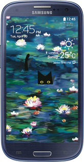 Силіконовий чехол с изображением водяных лилий и кошек для Samsung Galaxy S3 Duos I9300i - 6257u-50 изображение 