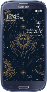 2D пластиковый чехол Celestial Harmony: Sun & Moon Gold Mystic Pattern для Samsung Galaxy S3 Duos I9300i - 6778t-50 изображение 