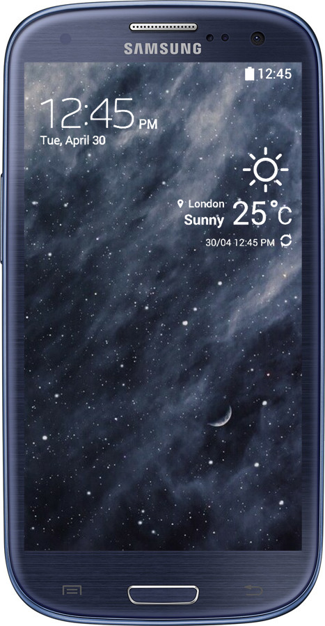 Силіконовий чехол Сині хмари, Синій місяць для Samsung Galaxy S3 i9300 - 6398u-11 изображение 