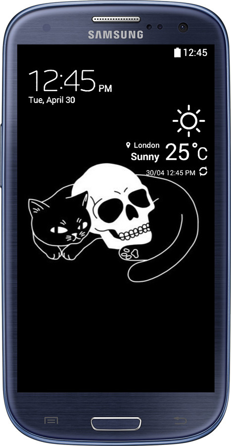 2D пластиковий чехол Із зображенням кота та черепа для Samsung Galaxy S3 Duos I9300i - 6491t-50 изображение 