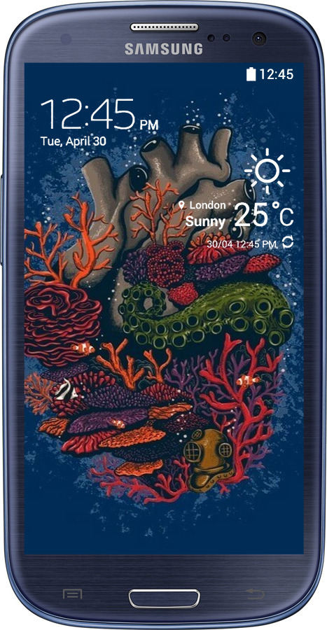 2D пластиковий чехол Серце моря для Samsung Galaxy S3 Duos I9300i - 6506t-50 изображение 