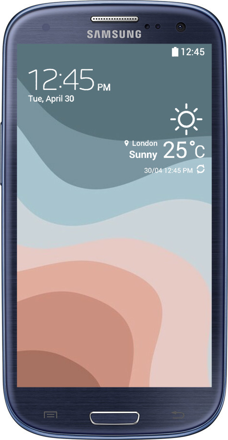 2D пластиковый чехол С синими и розовыми волнами в стиле ретро для Samsung Galaxy S3 i9300 - 6532t-11 изображение 