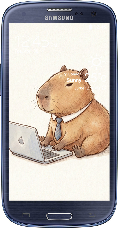 2D пластиковый чехол Funny Capybara CEO Working для Samsung Galaxy S3 Duos I9300i - 6777t-50 изображение 