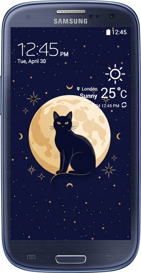 2D пластиковый чехол Cute Cat Celestial/Witchy для Samsung Galaxy S3 Duos I9300i - 6787t-50 изображение 