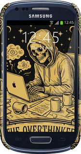 3D пластиковый глянцевый чехол The Overthinker для Samsung Galaxy S3 mini - 6774c-31 изображение 