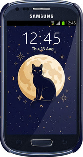 3D пластиковый глянцевый чехол Cute Cat Celestial/Witchy для Samsung Galaxy S3 mini - 6787c-31 изображение 