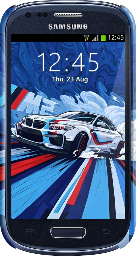 3D пластиковий матовий чехол БМВ для Samsung Galaxy S3 mini - 6292m-31 изображение 