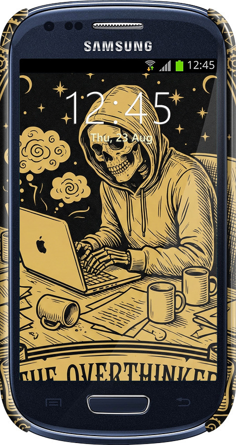 3D пластиковый глянцевый чехол The Overthinker для Samsung Galaxy S3 mini - 6774c-31 изображение 