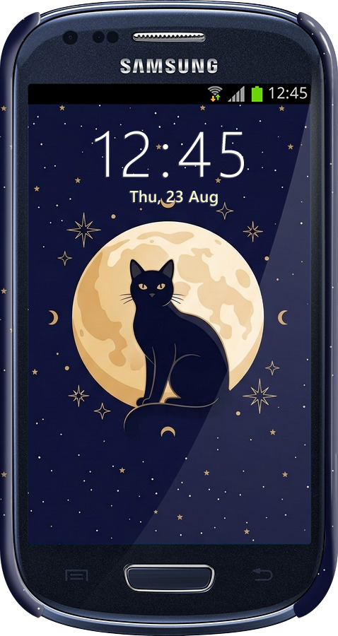3D пластиковый глянцевый чехол Cute Cat Celestial/Witchy для Samsung Galaxy S3 mini - 6787c-31 изображение 