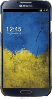3D пластиковый глянцевый чехол Флаг Украины 2 для Samsung Galaxy S4 i9500 - 401c-13 изображение 