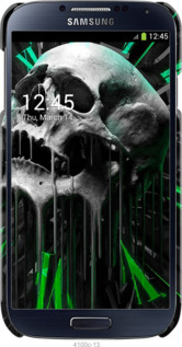 3D пластиковый глянцевый чехол Череп-часы для Samsung Galaxy S4 i9500 - 4100c-13 изображение 