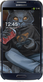 3D пластиковый глянцевый чехол gamer cat для Samsung Galaxy S4 i9500 - 4140c-13 изображение 