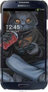 3D пластиковий матовий чехол gamer cat для Samsung Galaxy S4 i9500 - 4140m-13 изображение 