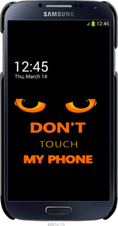 3D пластиковый матовый чехол Don't touch the phone для Samsung Galaxy S4 i9500 - 4261m-13 изображение 