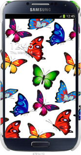 3D пластиковый глянцевый чехол Красочные мотыльки для Samsung Galaxy S4 i9500 - 4761c-13 изображение 