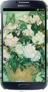3D пластиковый глянцевый чехол Винсент Ван Гог. Ваза с розами для Samsung Galaxy S4 i9500 - 5543c-13 изображение 