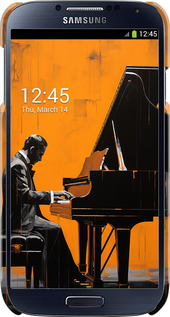 3D пластиковий матовий чехол Чохол для телефона Чоловік за Роялем для Samsung Galaxy S4 i9500 - 5938m-13 изображение 
