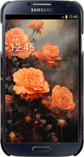 3D пластиковый глянцевый чехол Оранжевые розы для Samsung Galaxy S4 i9500 - 5944c-13 изображение 