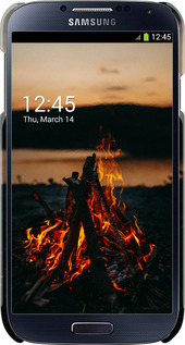 3D пластиковий матовий чехол Вогонь для Samsung Galaxy S4 i9500 - 6021m-13 изображение 
