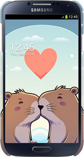 3D пластиковый матовый чехол Капибара любовь для Samsung Galaxy S4 i9500 - 6027m-13 изображение 