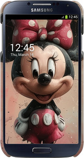 3D пластиковый глянцевый чехол Minnie Mouse для Samsung Galaxy S4 i9500 - 6054c-13 изображение 