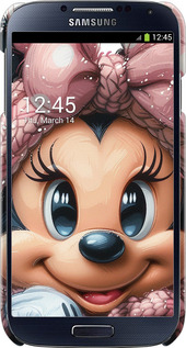 3D пластиковый глянцевый чехол Минни Маус с бантиком для Samsung Galaxy S4 i9500 - 6055c-13 изображение 
