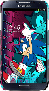 3D пластиковий матовий чехол Соник для Samsung Galaxy S4 i9500 - 6284m-13 изображение 