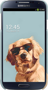 3D пластиковый глянцевый чехол Пес в очках для Samsung Galaxy S4 i9500 - 6381c-13 изображение 
