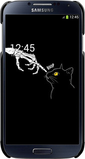 3D пластиковый глянцевый чехол Кошка для Samsung Galaxy S4 i9500 - 6505c-13 изображение 