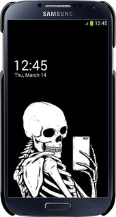 3D пластиковый глянцевый чехол Скелет делает Selfie для Samsung Galaxy S4 i9500 - 6535c-13 изображение 